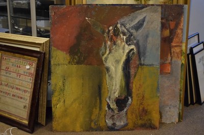 Lot 643 - Audrey Lewis-Hopkins - Oil on board - Study of a Horse