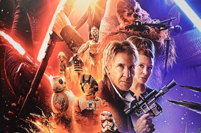 Lot 220 - Film Memorabilia - Vinyl film poster - Star Wars, The Force Awakens