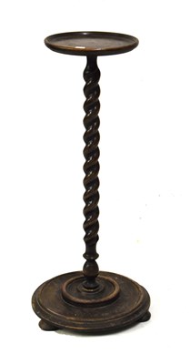 Lot 532 - Oak barley twist torchere or plant stand