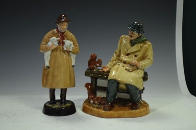 Lot 368 - Royal Doulton 'Lambing Time' (HN 1890), together with 'Lunchtime' (HN2485)