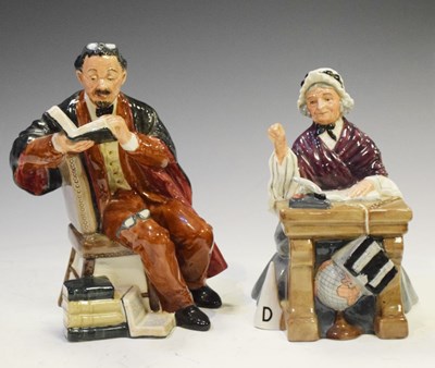 Lot 403 - Royal Doulton 'Schoolmarm' (HN2223), together with 'The Professor' (HN 2281)