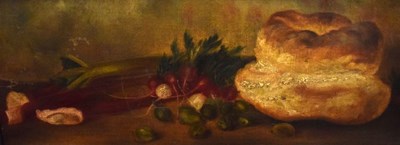 Lot 470 - Oil on canvas, c.1900 - Still life with rhubarb