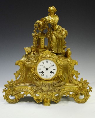 Lot 429 - French gilt clock