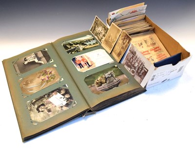 Lot 164 - Postcard album, together with a box loose postcards all of various designs