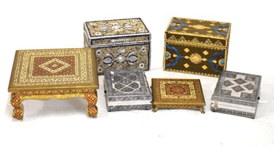 Lot 607 - Quantity of Eastern inspired boxes, stools etc