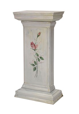 Lot 520 - Ceramic pillar having a floral decorative panel