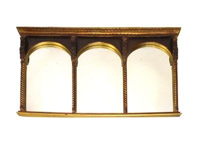 Lot 682 - Large overmantle of three arched panels