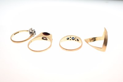 Lot 45 - Four 9ct gold rings