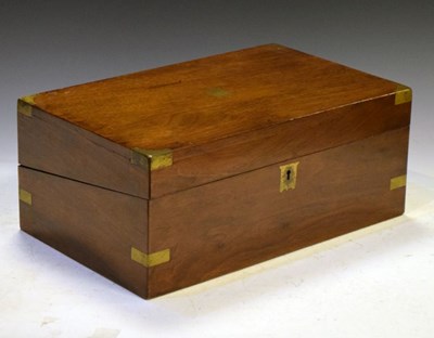 Lot 676 - Victorian mahogany brass mounted writing box