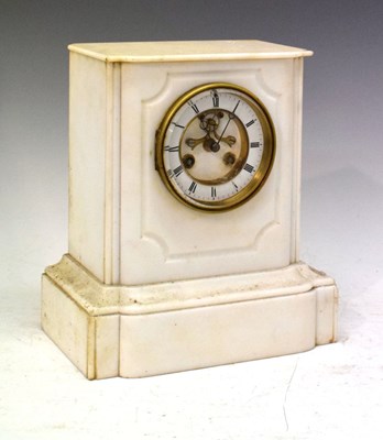 Lot 442 - White marble mantle clock