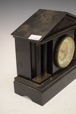 Lot 312 - French black slate mantle clock