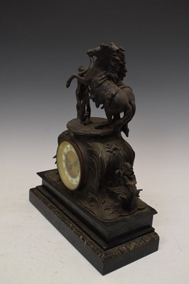 Lot 440 - Late 19th Century spelter 'Marley Horse' clock