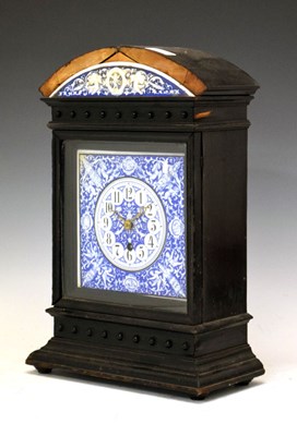 Lot 430 - Aesthetic ebonised and tile clock (A/F)