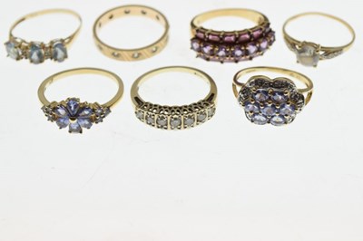 Lot 47 - Group of 9ct yellow metal rings and bracelets