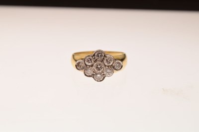 Lot 4 - 18ct gold and diamond cluster lozenge shape ring