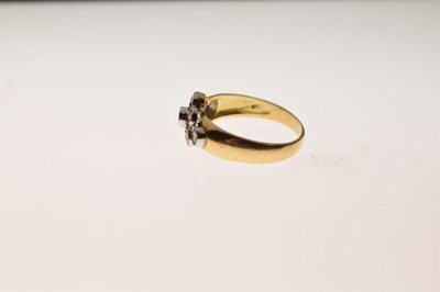 Lot 4 - 18ct gold and diamond cluster lozenge shape ring