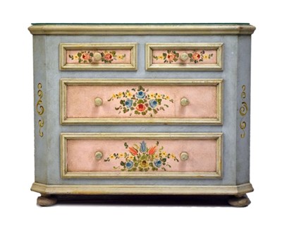 Lot 436 - Tyrolean painted chest of drawers