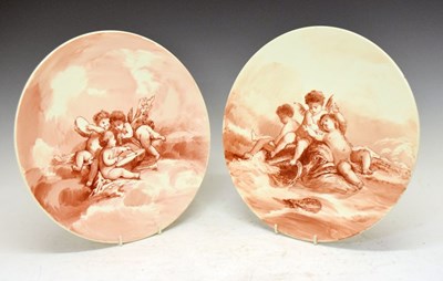 Lot 422 - Pair of late 19th Century ceramic plaque plates