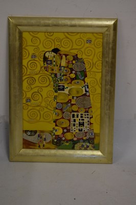 Lot 515 - After Gustav Klimt - Vietnamese lacquer, eggshell and mother-of-pearl print