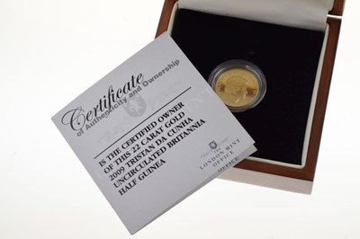 Lot 124 - Coins - Tristan da Cunha Elizabeth II gold Britannia Half Guinea, 2009