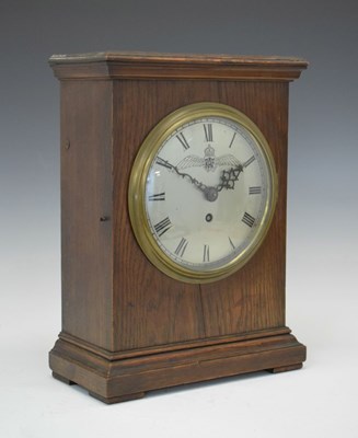 Lot 429 - World War II-era RAF 'Officer's Mess' oak-cased bracket or mantel clock