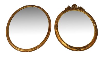 Lot 450 - 19th Century gilt framed oval wall mirror