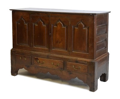 Lot 437 - George III oak mule chest