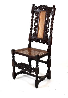 Lot 417 - Antique 17th Century style high back side chair