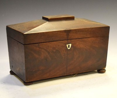 Lot 392 - 19th Century mahogany sarcophagus tea caddy