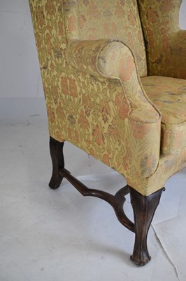 Lot 479 - George III wing back armchair