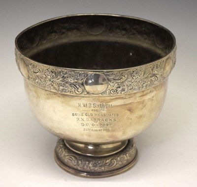 Lot 154 - Royal Navy interest - Edward VII silver footed bowl