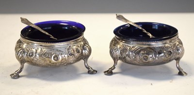 Lot 198 - Pair of Victorian silver salts