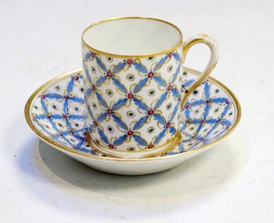 Lot 286 - Sevres-style jewelled cup and saucer