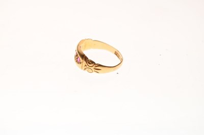 Lot 18 - Antique 18ct gold ruby and diamond ring