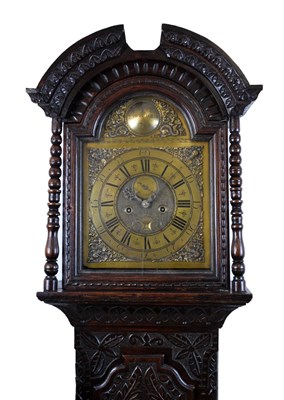 Lot 422 - Cumbrian Interest - Dated mid 18th Century carved oak-cased 8-day longcase clock - Hendrie of Wigton