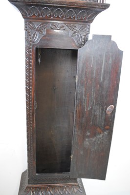 Lot 422 - Cumbrian Interest - Dated mid 18th Century carved oak-cased 8-day longcase clock - Hendrie of Wigton