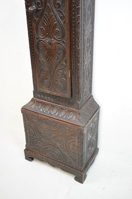 Lot 422 - Cumbrian Interest - Dated mid 18th Century carved oak-cased 8-day longcase clock - Hendrie of Wigton