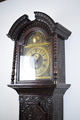 Lot 422 - Cumbrian Interest - Dated mid 18th Century carved oak-cased 8-day longcase clock - Hendrie of Wigton