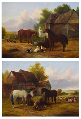 Lot 329 - Henry Charles Woollett (1831-1885, attr.) - Oil on canvas - Pair of  studies of horses