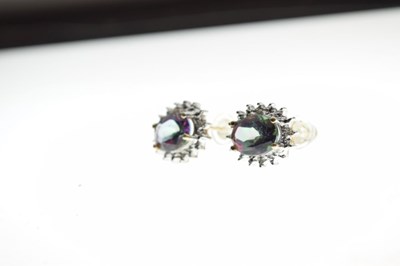 Lot 91 - Pair of cluster-style ear studs