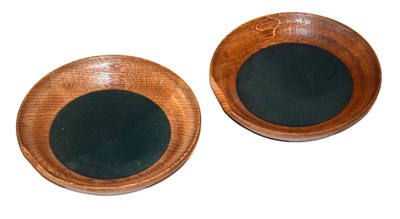 Lot 472 - Pair of oak church collection bowls
