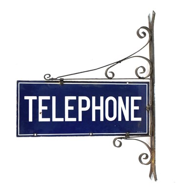 Lot 193 - Early 20th Century 'telephone' enamel sign