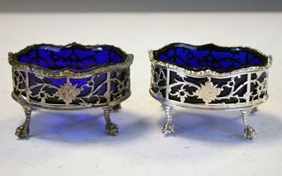 Lot 157 - Pair of George III silver salts