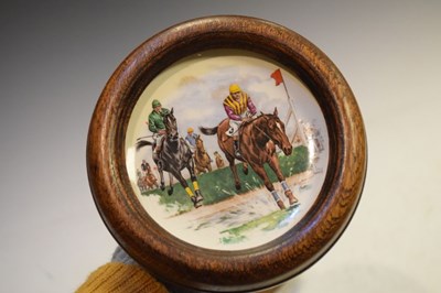 Lot 171 - Barley twist stand with horse racing inset