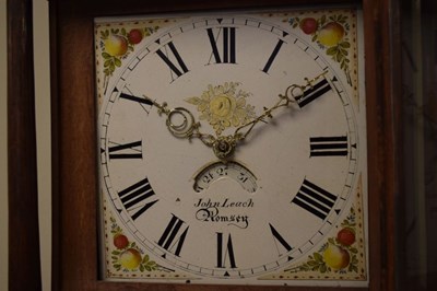 Lot 305 - Early 19th Century oak-cased 30-hour longcase clock, John Leach. Romsey