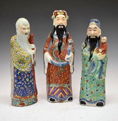 Lot 612 - Three large 20th Century Chinese porcelain figures