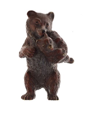 Lot 162 - Austrian cold painted bronze bear and cub