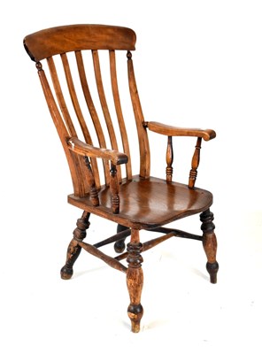 Lot 561 - Country elbow chair, with elm saddle seat