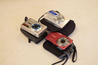 Lot 169 - Digital Cameras - Kodak Easyshare, together with an Olympus M700 & Technika SH-1060
