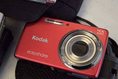 Lot 169 - Digital Cameras - Kodak Easyshare, together with an Olympus M700 & Technika SH-1060